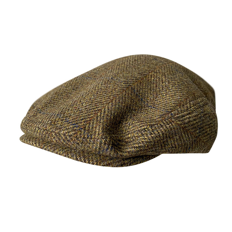 Striped Gray New Wool Flat Cap - Newsboy Cap Ivy recension och pris
