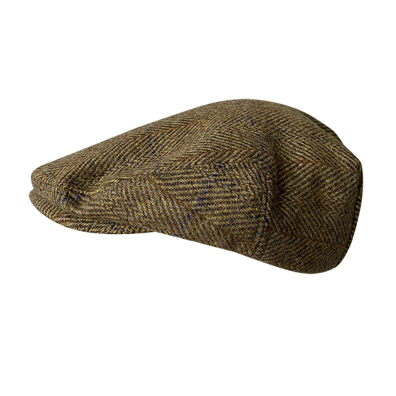 Striped Gray New Wool Flat Cap - Newsboy Cap Ivy recension och pris