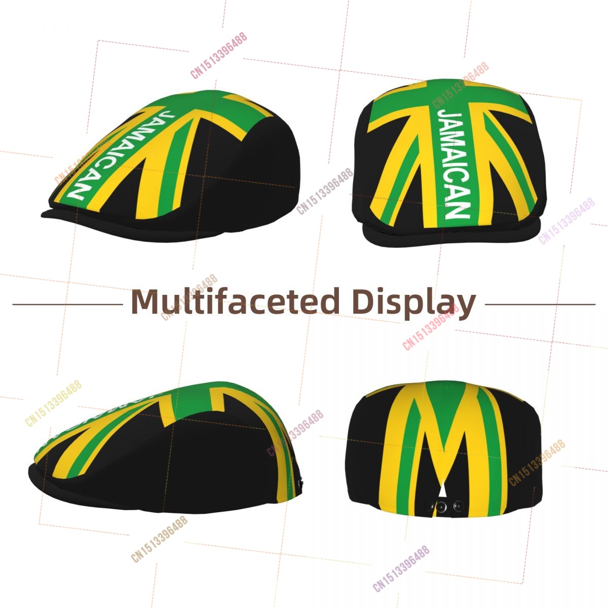 Jamaica UK Flag Men Women Flat - Newsboy Cap Ivy recension och pris