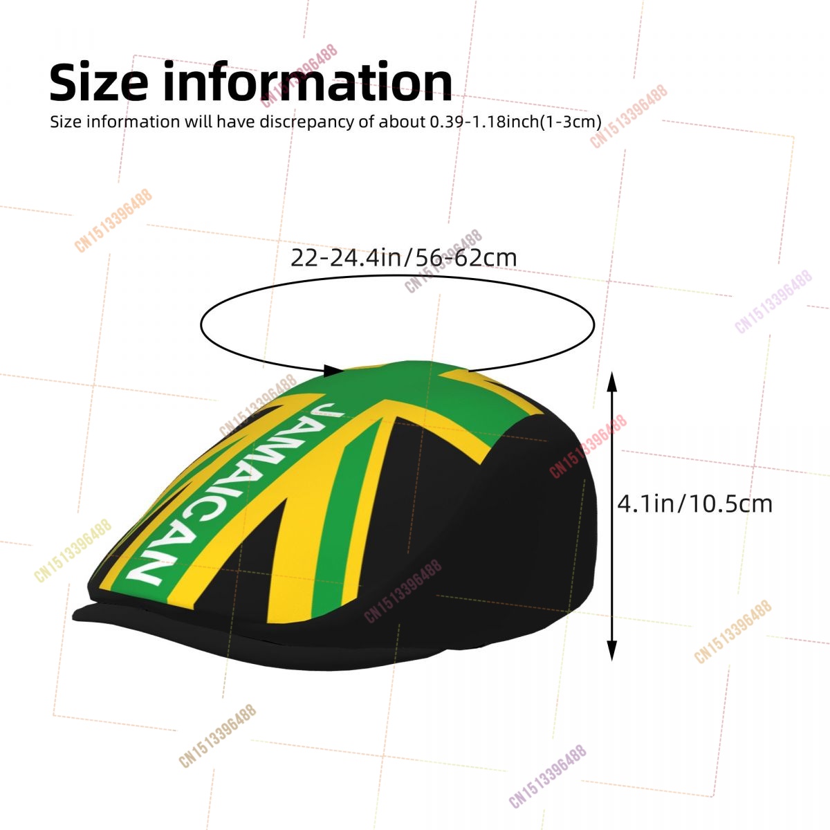 Jamaica UK Flag Men Women Flat - Newsboy Cap Ivy recension och pris