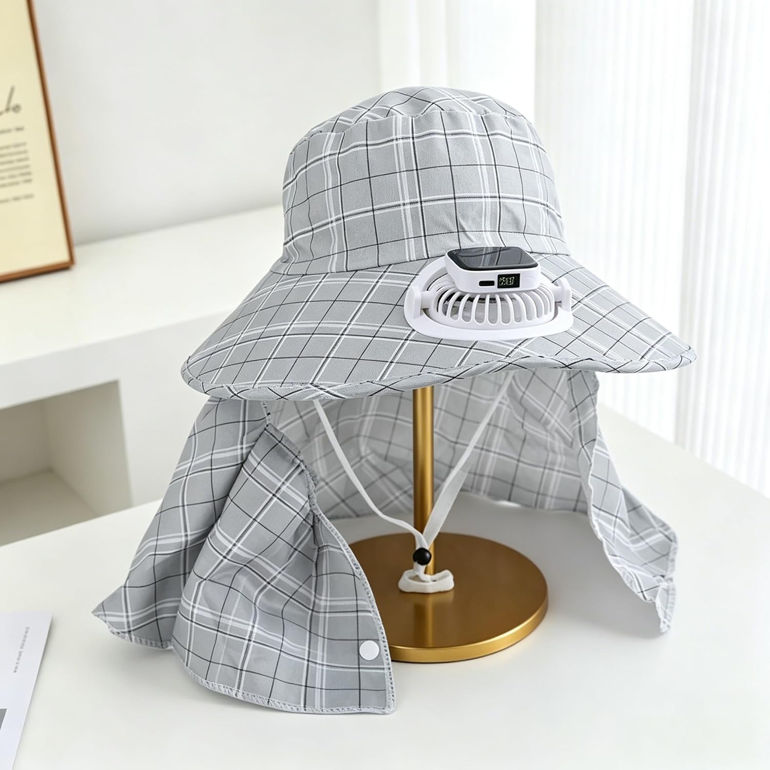 1PC Solar Power Neck Guard Fan - Visor Sun Hat recension och pris