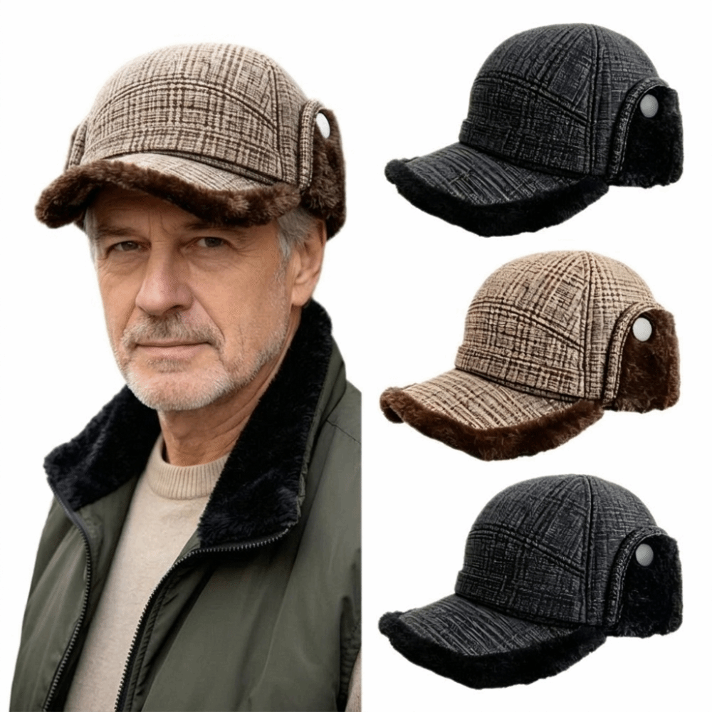 Fleece Lined Earflap Flat Cap  - Trapper Hat Ear Flap recension och pris