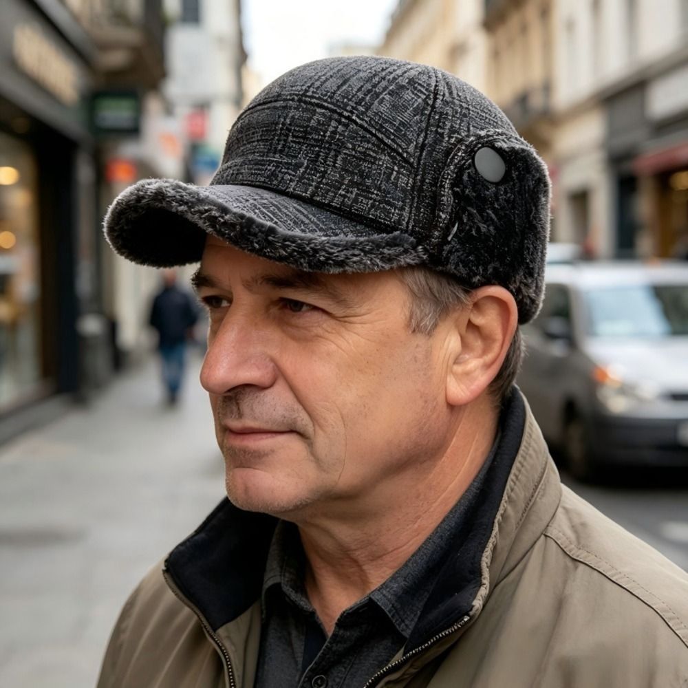 Fleece Lined Earflap Flat Cap  - Trapper Hat Ear Flap recension och pris