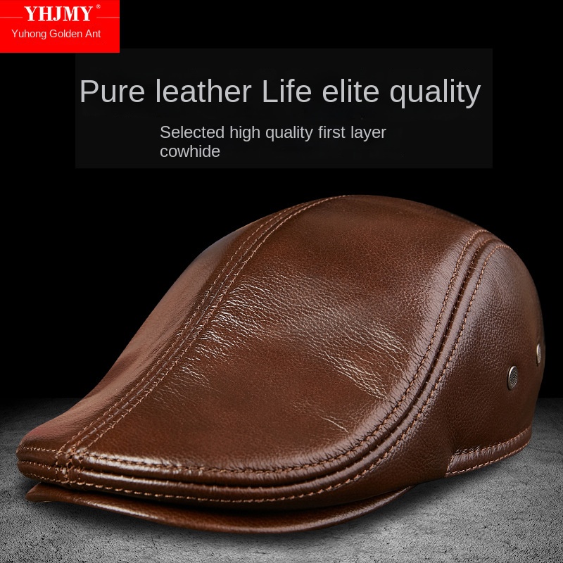 Genuine Cowhide Leather Men Be - Baseball Cap Structured recension och pris
