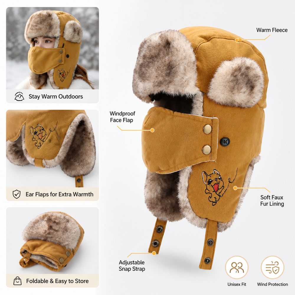 New Faux Fur Lining Trapper Ha - Winter Trapper Hat recension och pris