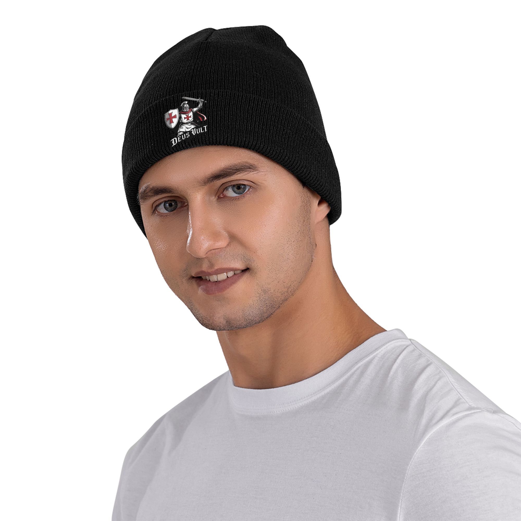 Deus Vult - The Templar Knight - Beanie Cuffed Knit recension och pris